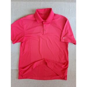 Nike Golf Men XL Pink Dri-Fit Lightweight Performance Polyester Polo Bird Eye